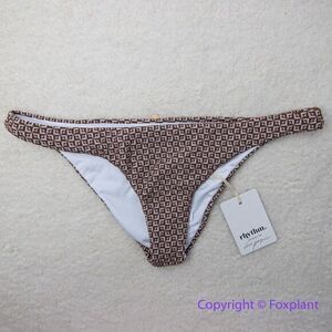 NEW Rhythm.‎ Free People Geo high cut Cheeky bikini bottom coco , size M